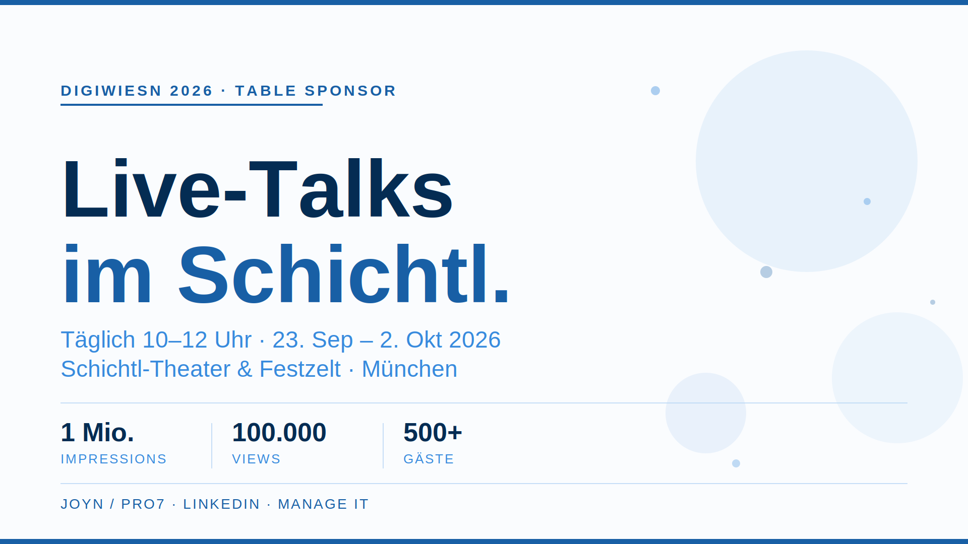O'gsogt ist der tägliche Business Talk & Networking im Schichtl